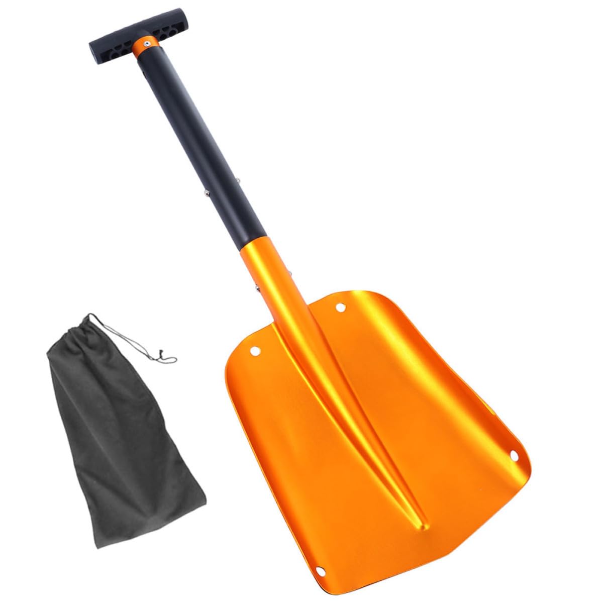 SHINEOFI Pala Neve Alluminio Pieghevole per Auto, Strumento da Viaggio Resistente per Rimuovere Neve e Ghiaccio, per Applicazioni Esterne e Situazioni Invernali