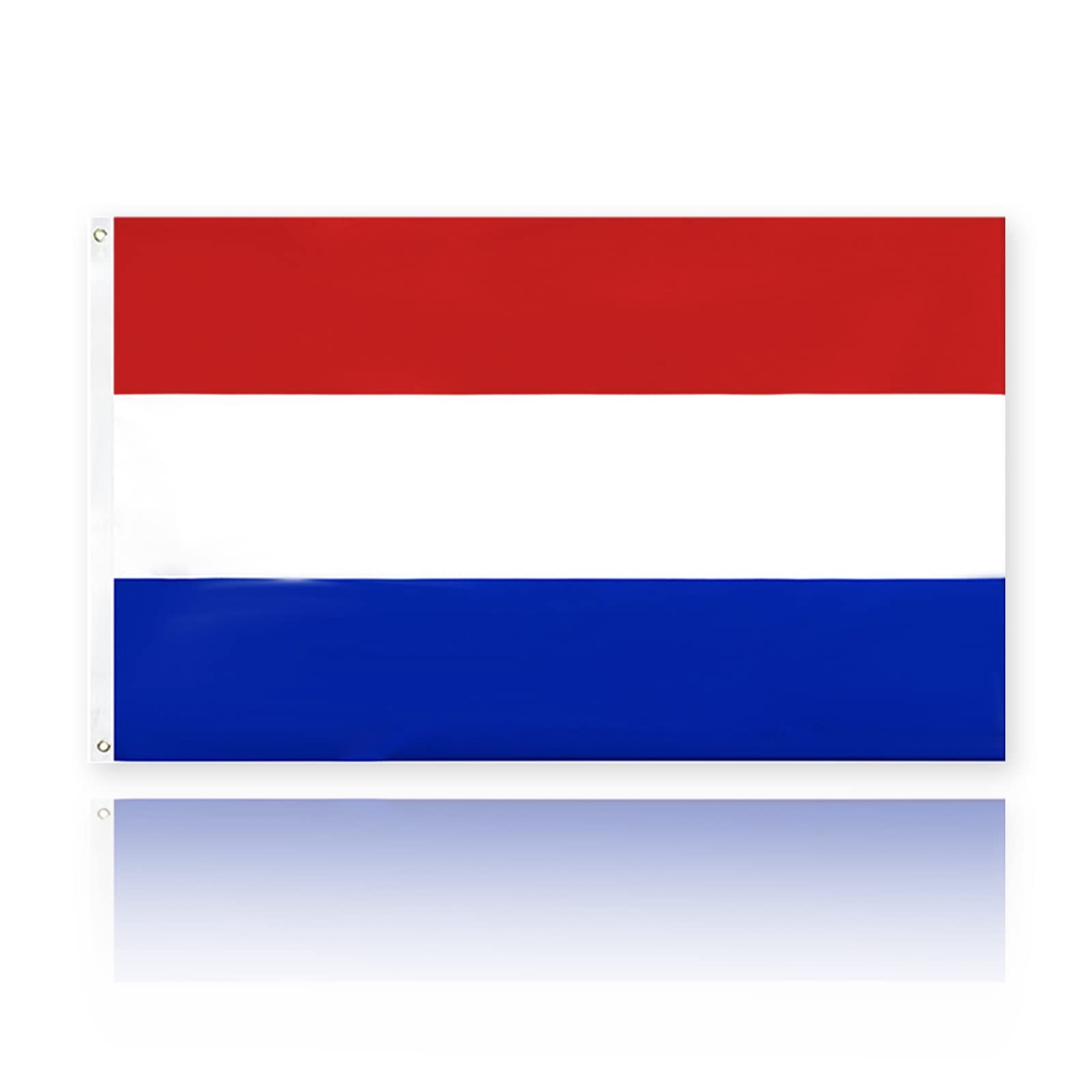 Netherlands Flag 5ft x 3ft | Dutch Flag | Polyester with Eyelets | Double Stitched for Durability - Ideal for Sporting Events, Celebrations | Vibrant Colours | Indoor and Outdoor Use
