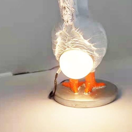 Miniatura 5 de Lámpara de huevo de gallina de resina realista lámpara de mesa con forma de animal lámpara de huevos de Pascua iluminada luces LED 3D el pollo pone