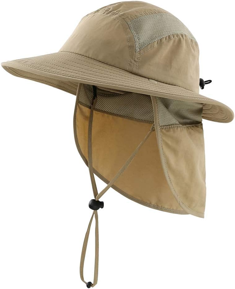 Home Prefer UPF 50+ Boys Sun Hat with Neck Flap Wide Brim Summer Beach Bucket Hat for Boys Girls Toddler Kids Safari Hat