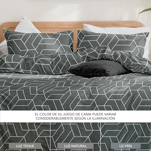 Miniatura 6 de Dreamzie Funda Nordica Cama 90 Estampado Geométrico Con 1 Funda Almohada 80x80 Cm - Funda Nordica 135x200 De 100 Microfibra - Certificada Oeko Tex