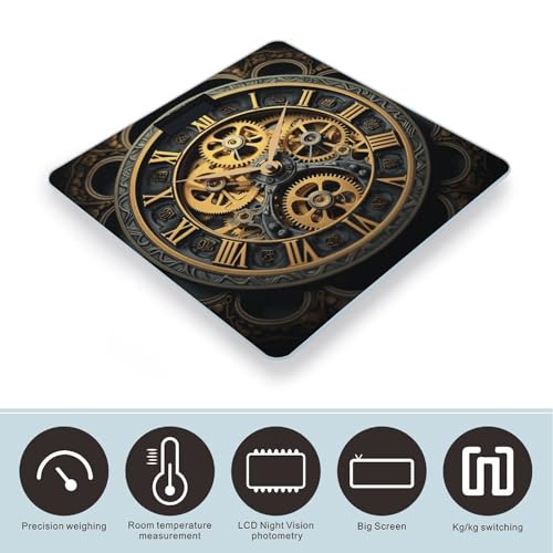Báscula digital de baño con vidrio templado y pantalla LCD miniatura 3