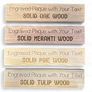 Personalised Wooden Sign For Door Or Room, Custom Engraved Name Plate, Compact 20×5 cm Size, FSC Timber Gift Sign For Home, Nursery Or Office Decor