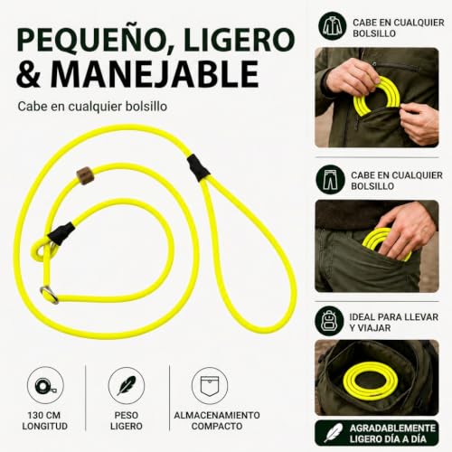 Correa ajustable para adiestramiento Romneys Moxon-Leine Biothane impermeable y resistente 5