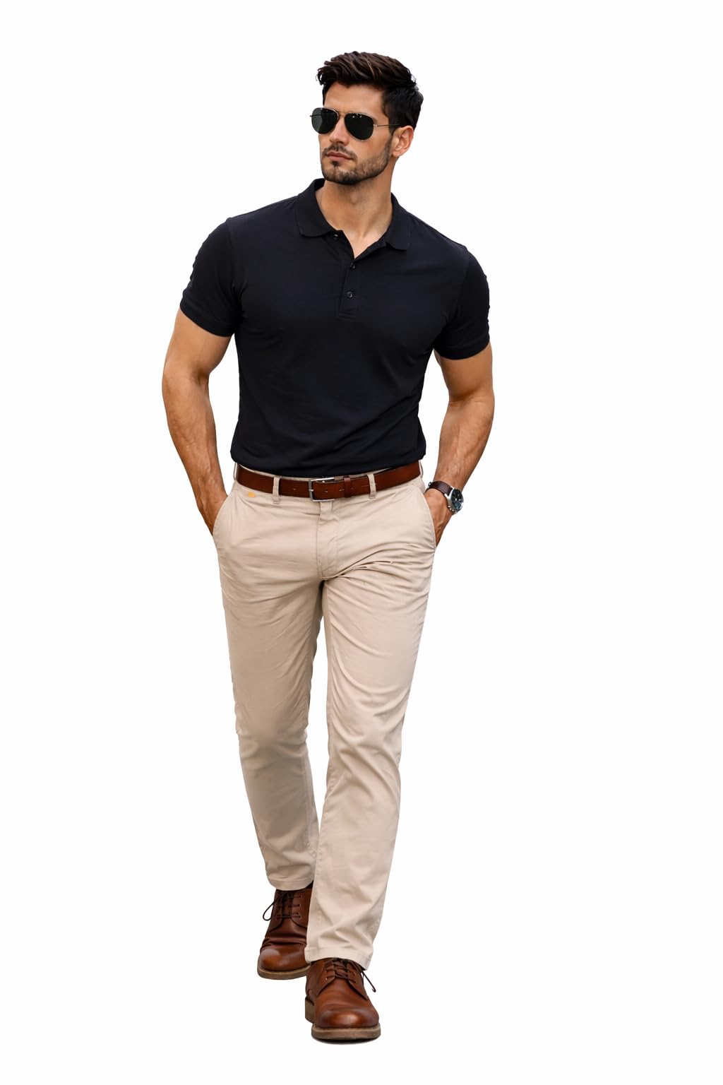 Premium Black Polo Tshirt with Red Tipping 240 GSM Cotton