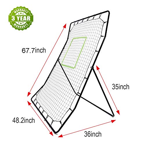 Portzon Pitch Back Baseball/Softball Rebounder, Multiple Baseball Softball Net,Adjustable Angle Pitchback Trainer