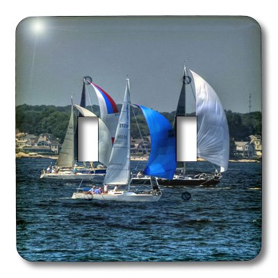 Interrupteur à bascule double pour voiliers 3dRose multicolore style marin - 2