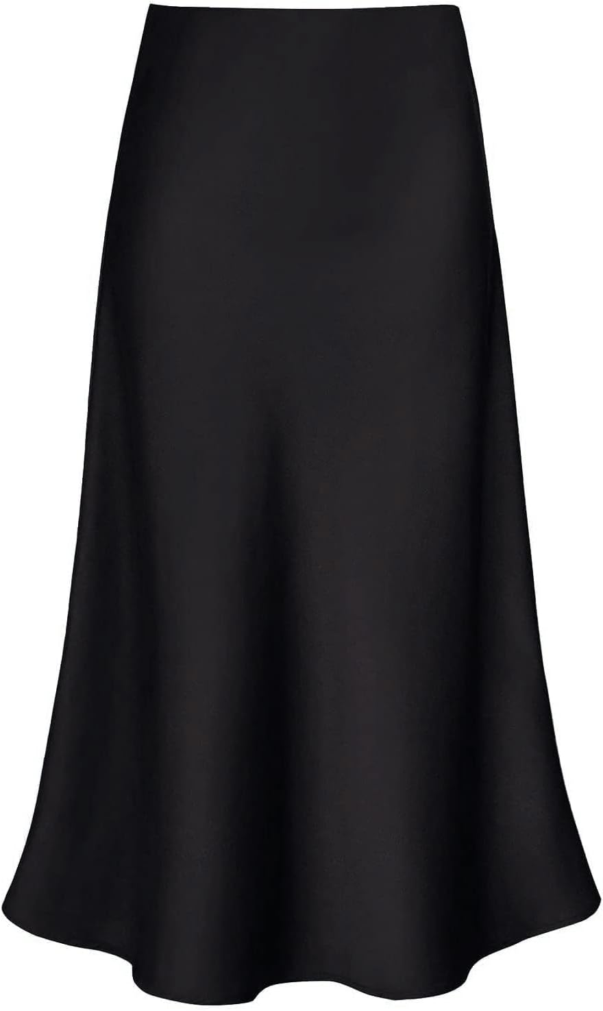 Women's Satin Midi Skirt A Line Silk Long Skirt