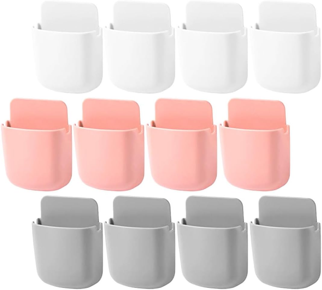 jojofuny 12Pcs Wall Mounted Remote Controller Holders Versatile Bedroom Living Storage Racks Space Saving Design Random for Organized Sundries Random Color