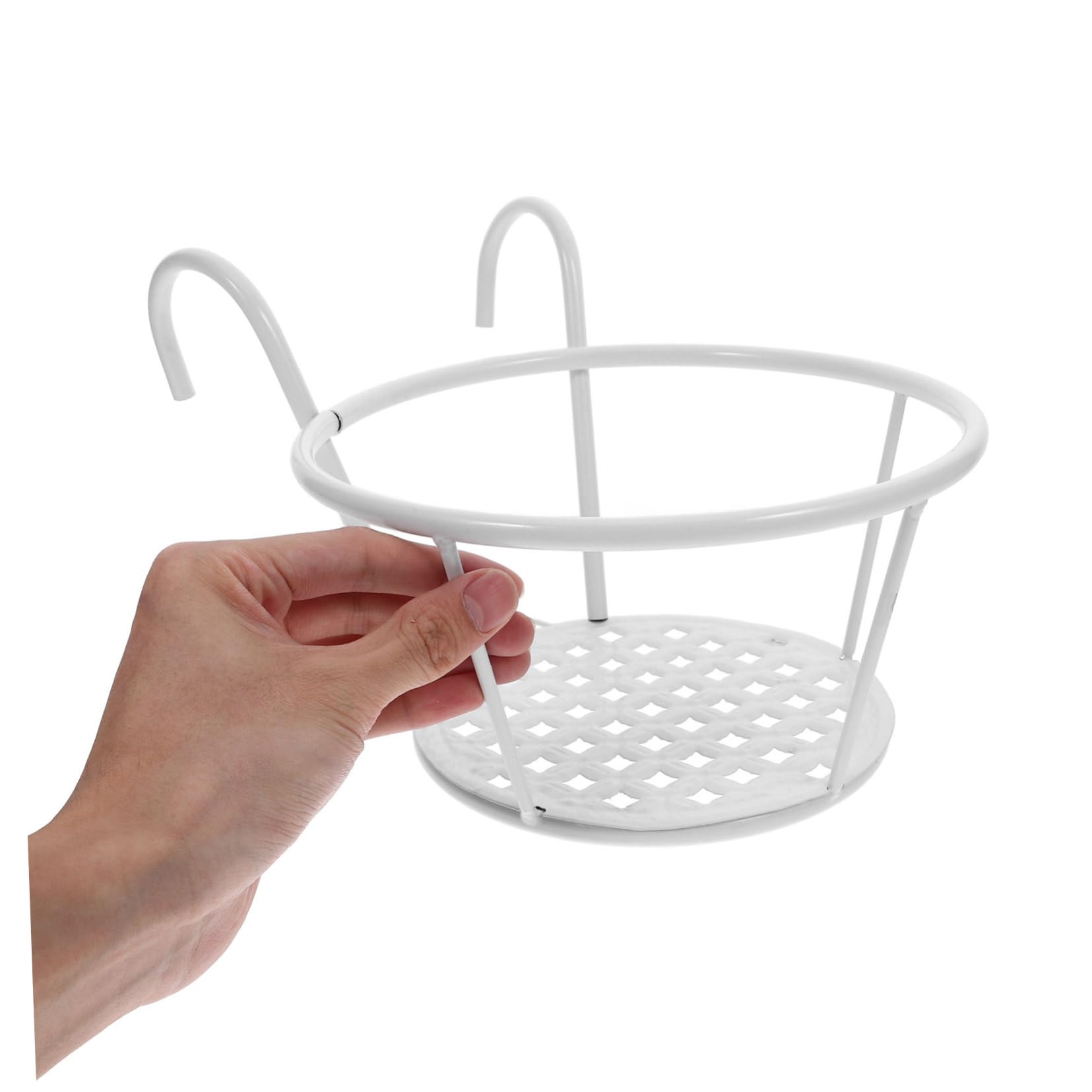 Yardwe 2pezzi Portavaso Da Appendere Ferro Artigianale Con Ganci Per Balcone e Giardino Per Fioriere Sospese Decorazione Per Casa e Ufficio Bianco