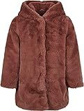 Urban Classics Mädchen Girls Hooded Teddy Coat Jacke, darkrose, 134/140