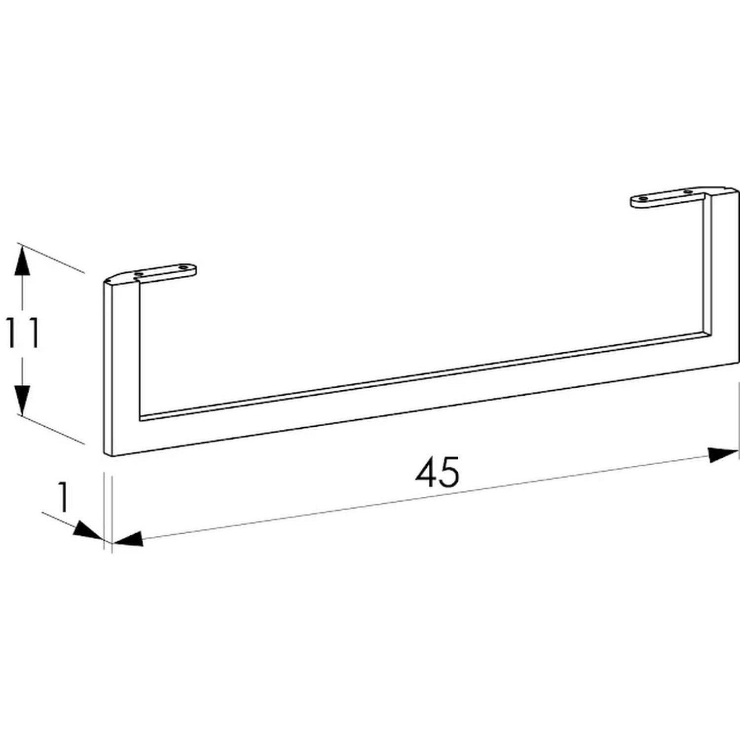Wall Hung Bathroom Vanity Unit - 500mm Floating Shelf With Black Basin & Towel Rail, Oak Wood Finish, Made In Italy
