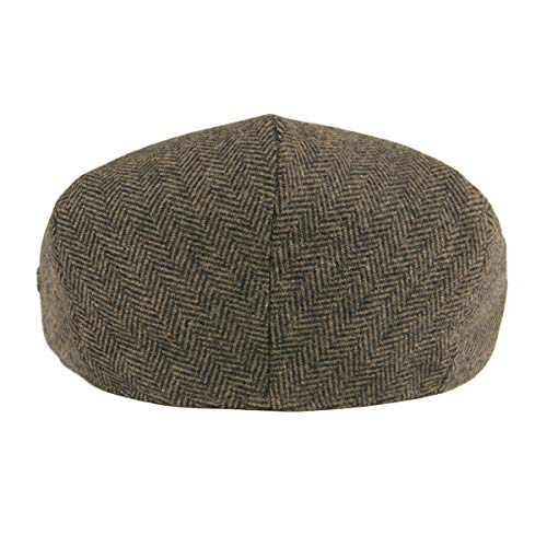 Image of VOBOOM Men's Herringbone Flat Ivy Newsboy Hat Wool Blend Gatsby Cabbie Cap
