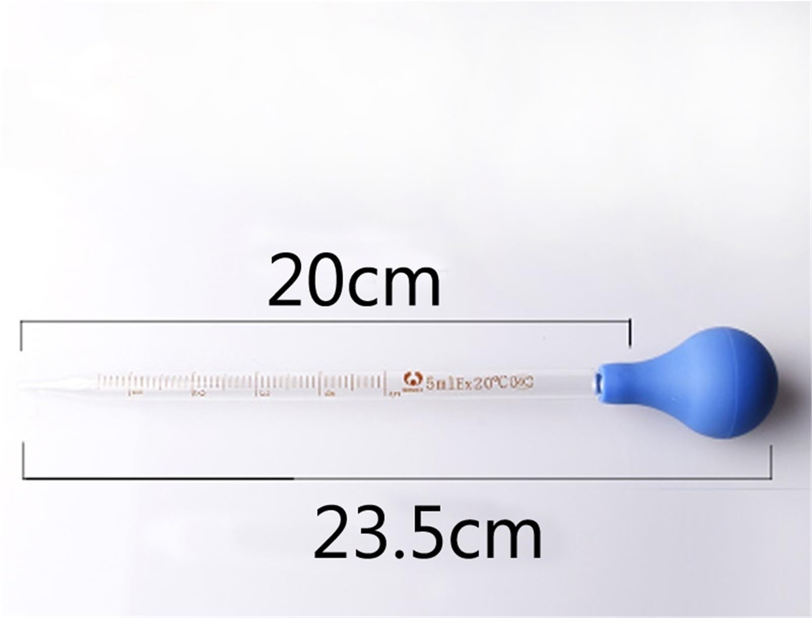 20 sztuk/partia szkło laboratoryjne 5 ml pipeta szklany zakraplacz z gumową nasadką stopniowane pipety laboratoryjne sprzęt pomiarowy