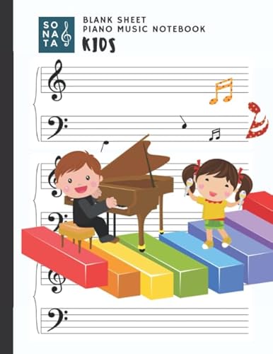 Blank Sheet Piano Music Notebook Kids: Wide Staff Music Notebook for Kids with 100 Pages of Blank Wide Staff Music Manuscript Paper | Music Staff ... Piano Music Lover Classic White Cover (Large)