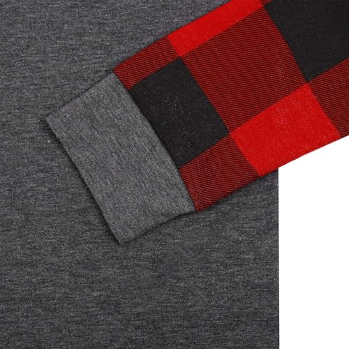 Mens Christmas Pajamas Sets Gnome Graphic Long Sleeve Plaid Shirt Family Matching Pjs Xmas Pajama Pants Sleepwear4