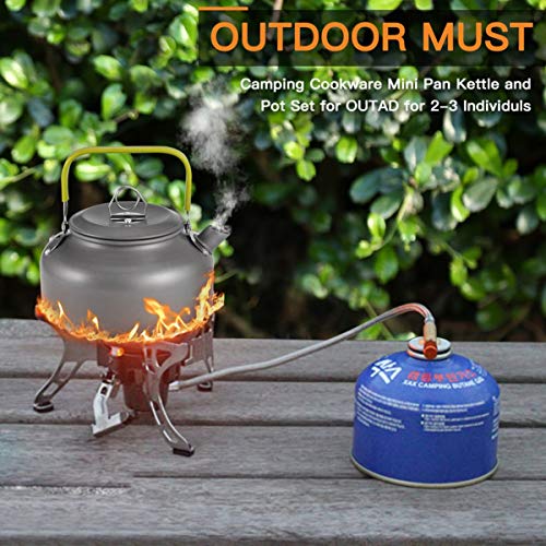 Buycitky Camping Cookware, 10 Piece Camping Cooking Set, Removable Pot Set, Outdoor Cooking Tableware, Camping Accessories, Folding Handles, Non-Stick Coating, for Outdoor, Picnic, Camping, Cooking - Image 8