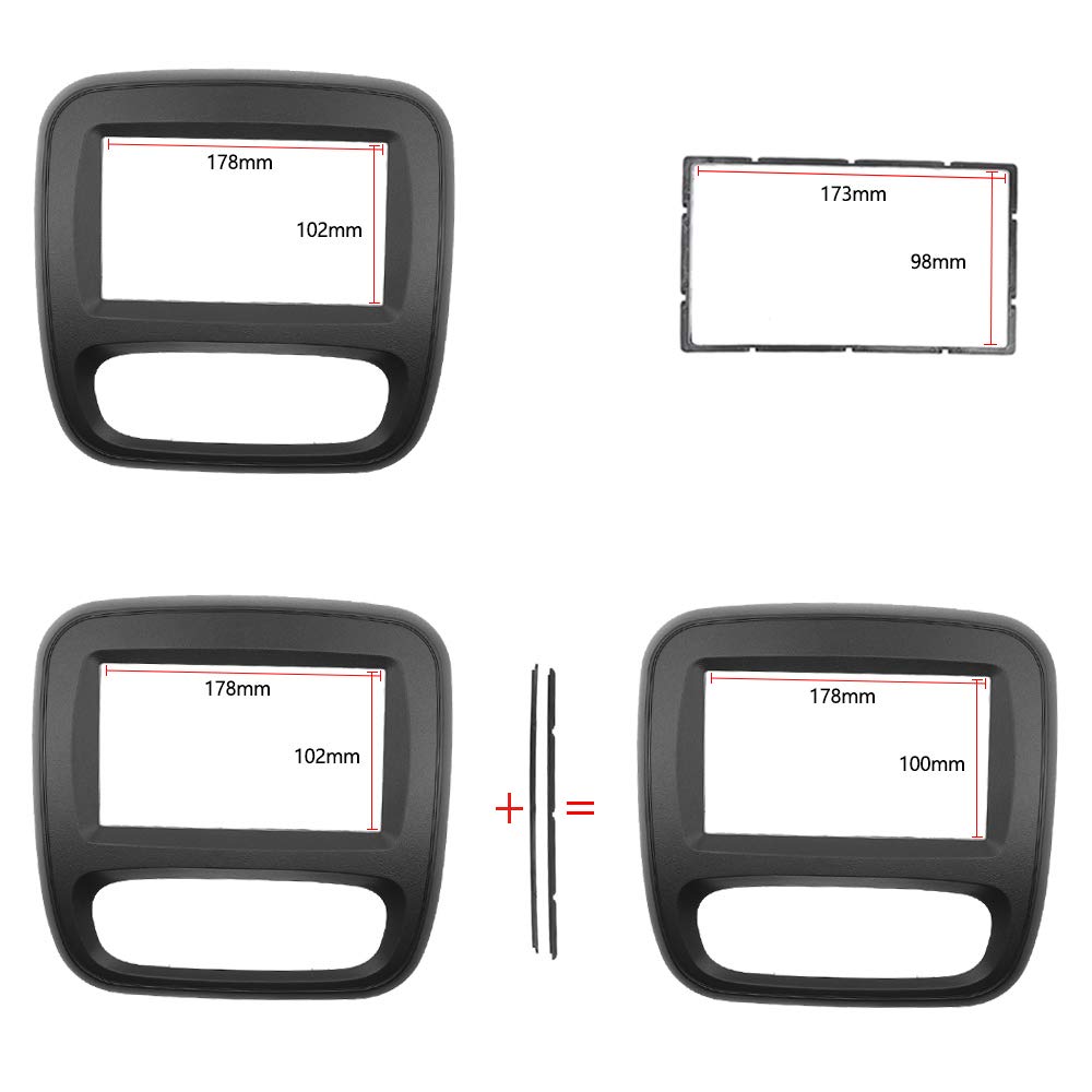 KAOLALI Telaio per Fascia Autoradio Doppio DIN Compatibile con Renault Trafic per Opel Vivaro 2015+ Kit di Copertura Stereo Audio Dashboard a 2 DIN