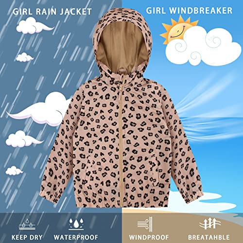 Image of SUNDAY ROSE Boys Girls Rain Jackets Lightweight Waterproof Hooded Printed Raincoats Windbreakers for Kids