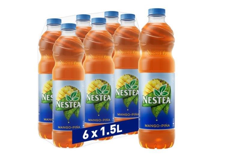 Nestea Mango Piña Botella 1.5 L x 6 uds | Bebida Refrescante con Té Frío y Sabor Tropical | Optima para Refrescar tu Día