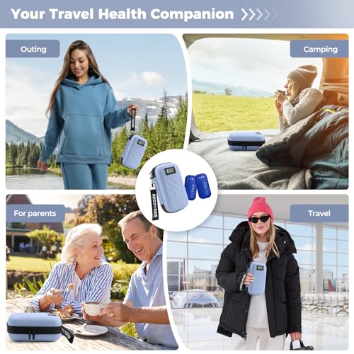 Image of TSA Approved Insulin Cooler Travel Case Diabetic Medication Bag with Thermometer Temperature Display Medication Diabetic Cooler Travel Medicine Organizer Bag for Women & 2 Ice Pack-Blue