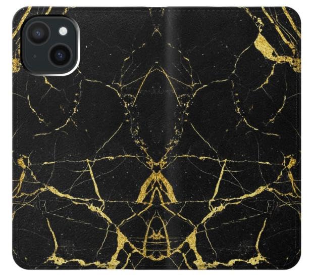 Etui Flip Housse Cuir pour iPhone 15 Protections Marbre