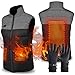 ZYQDRZ Chaleco calefactor portátil con calefacción, chaleco térmico eléctrico ajustable de 3 velocidades, impermeable, con guantes de pantalla táctil, color negro, XXL