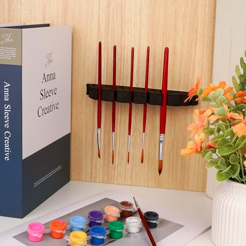 Image of Paint Brush Holder Drying Rack, 2Pcs Multifunctional Pen Rack, Black