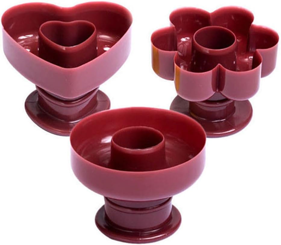 Unomor 3Pcs Non-Stick Doughnut Set-Round Heart Shapes-DIY Donut Baking Tools for Family Fun-Easy to Plastic Cake Moulds-3.26 X 3.26 X 2.36 Inches