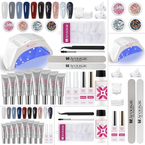 Arousar Poly Nail Gel Kit, 8 Colors Nail Extension Gel
