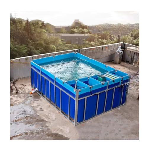 zklaseot Piscinas Desmontables, Estanque De Peces De Lona con Filtro Tela Impermeable Grande Acuario For Estanque Jardín Estanque Koi Cría De Tortugas Estanque De Peces(2X2X0.9M)