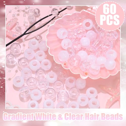 Pinces à cheveux blanches transparentes à design minimaliste discret - 3