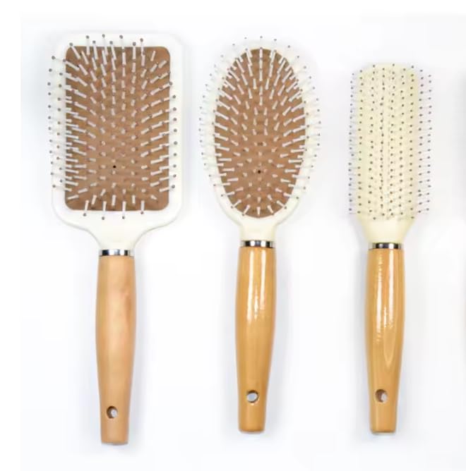 Mincer Anti Static Fine Tooth Cutting Comb Professional Salon Styling Hair Scalp Massage Brush Combs for Women's and Girl's (Brown) (Pack Of 3)