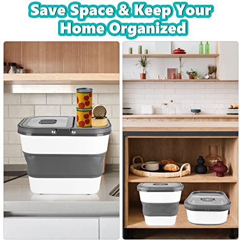 Yecercan Dog Food Container, 30Lb Pet Food Storage Containers, Large Collapsible Dog Food Storage With Airtight Lid & Rolling Wheels & Handles, Plastic Cat Food Storage With Scoop #TOP4
