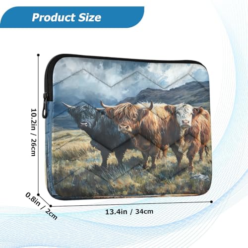Funda portátil 13-14 pulgadas impermeable diseño Highland Cattle miniatura 3