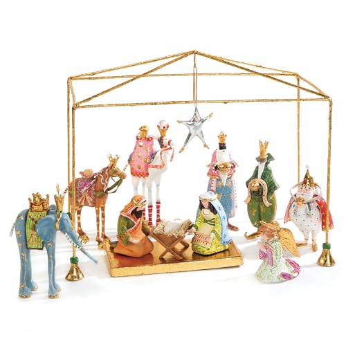 MACKENZIE-CHILDS Patience Brewster Nativity Figurine, Christmas Nativity Home Decor, Mini Figures Introductory Set