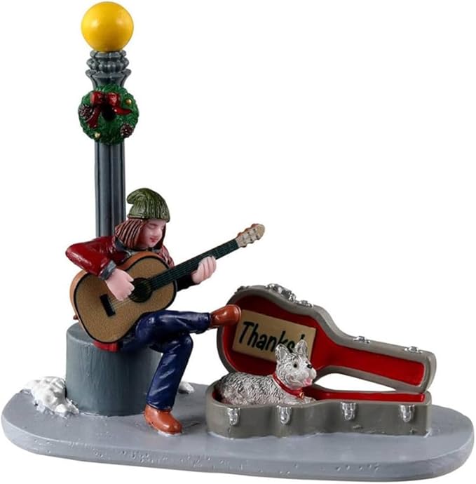 LEMAX Street Artist mit Hund „Downtown Busker“ aus Kunstharz