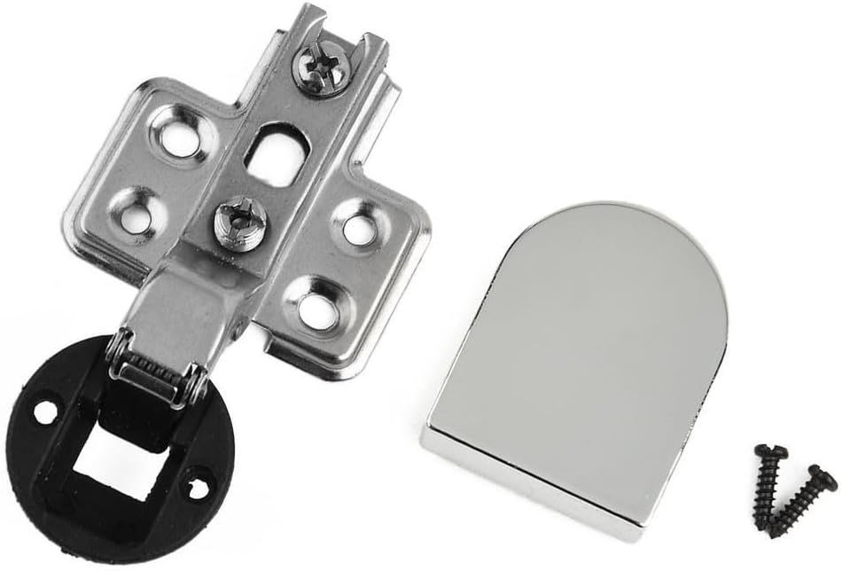 Glass Furniture Hinge with Round Head and Hydraulic Damping Buffer for Cabinet Doors, Kitchen Cupboards, and Meeting Room Glass Door Applications (Large)