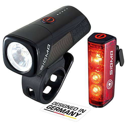 SIGMA Sport - Juego de Luces LED para Bicicleta - Buster 400 FL y Blaze Flash | luz Delantera y luz Trasera alimentada por batería con Diferentes Modos de iluminación | Montaje sin Herramientas