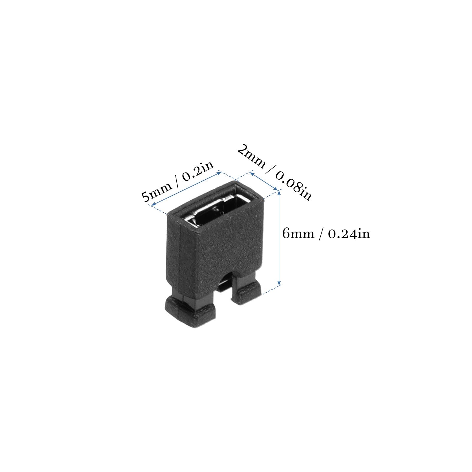 QUARKZMAN Tapón de Cortocircuito Mini de 2.54mm x 100Pcs con 2 Terminales Tapón de Puente Estándar para Placa Base y Disco Duro [Negro]