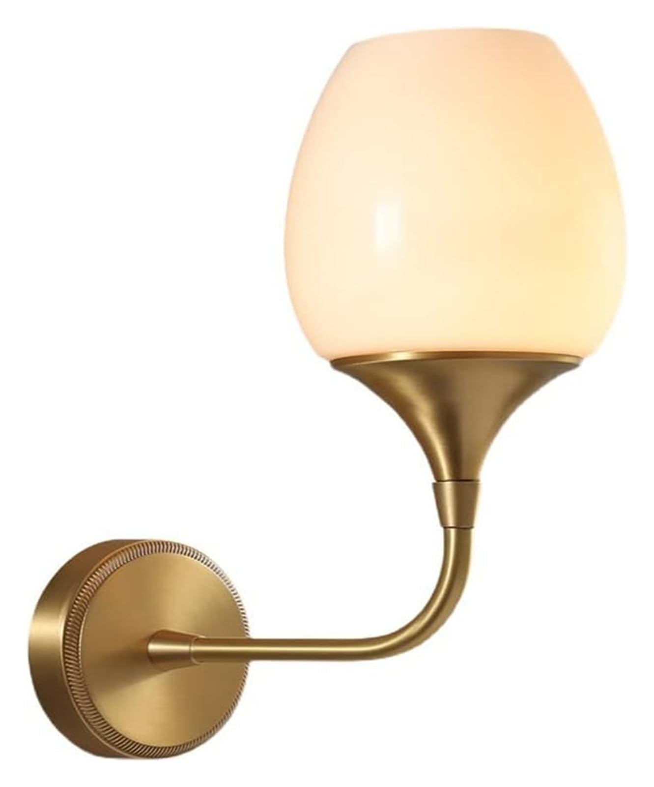 VGTLAKEX Wall Light Wall Sconces Brushed Brass Lighting Fixture White Glass Lamp Shade Elegant Mount Light Indoor E14 Headboard Lamps