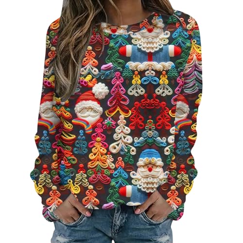 weihnachtskleid Damen,HäSsliche Weihnachtspullover Damen Herbst...