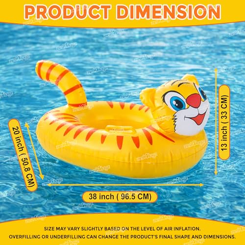 Image of Zest 4 Toyz Swimming Ring Swimming Tube for Kids Inflatable Tube for Swimming Pool Floaters for Kids Water Tube for Baby Swim Ring for 3+ Years Girls and Boys (Tiger Shaped) Yellow