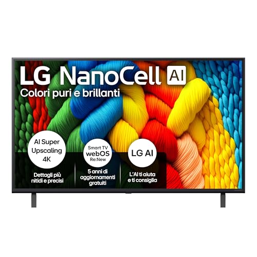 LG NanoCell AI NANO80 43 pollici, Smart TV 4K, Processore