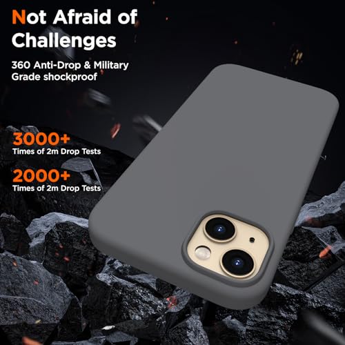 Coque iPhone 14 gris sidéral en silicone premium fine et épurée - 6
