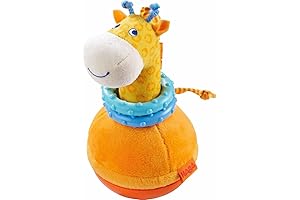 HABA Roly Poly Giraffe Soft Wobbling & Chiming Baby Toy with Teething...