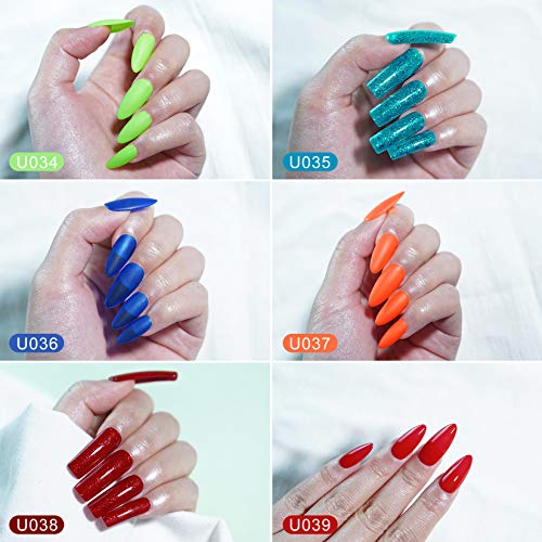 Umikk 24 Stück Gel Nagellack Set 21 Farben 5ml mit Basis No Wipe Top Matt Decklack 10ml UV LED Cure Pastellbeige Pink… – Bild 6