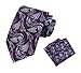 Cromoncent Men's Stylish Business Dress Shirt and Tie Combo,Long Sleeve,Stretchable,Trendy Designs,Breathable,Dark PurpleA,XXL