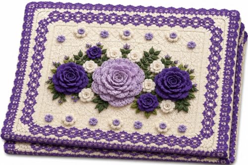 Image of RUMPS 7D Printed Microfiber Bedsheet with 2 Pillow Covers, 90x100 Inches Double Bed Sheet, Soft & Comfortable Fabric, Premium Floral Design, Elegant Purple Bedsheet for Bedroom Home Decor
