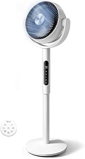 Levoit Standing Fan for Bedroom, CirculAir 120° Oscillating, Quiet 20dB, 9 Speeds, 4 Modes, DC Motor, 2 in 1 Pedestal & Tabletop, 82ft, Remote Control, Sensor, 9H Timer, 908CFM Ultra-High Airflow